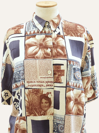 Collage Print Short Sleeve Shirt