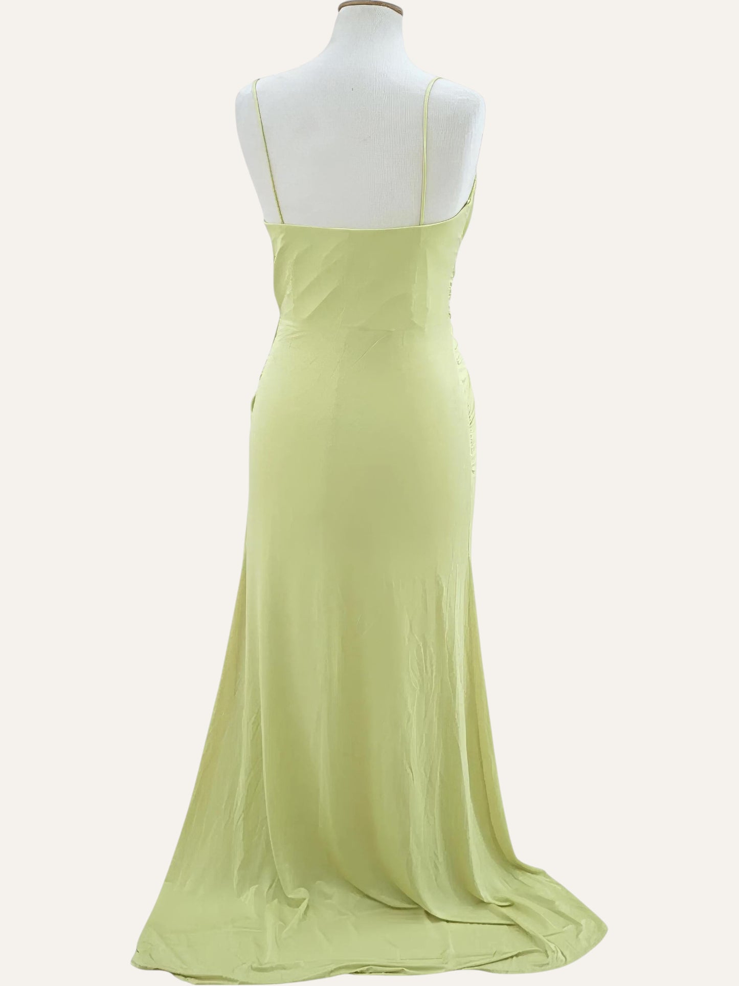 Vittorio Italia Ruched Crystal Brooch Gown