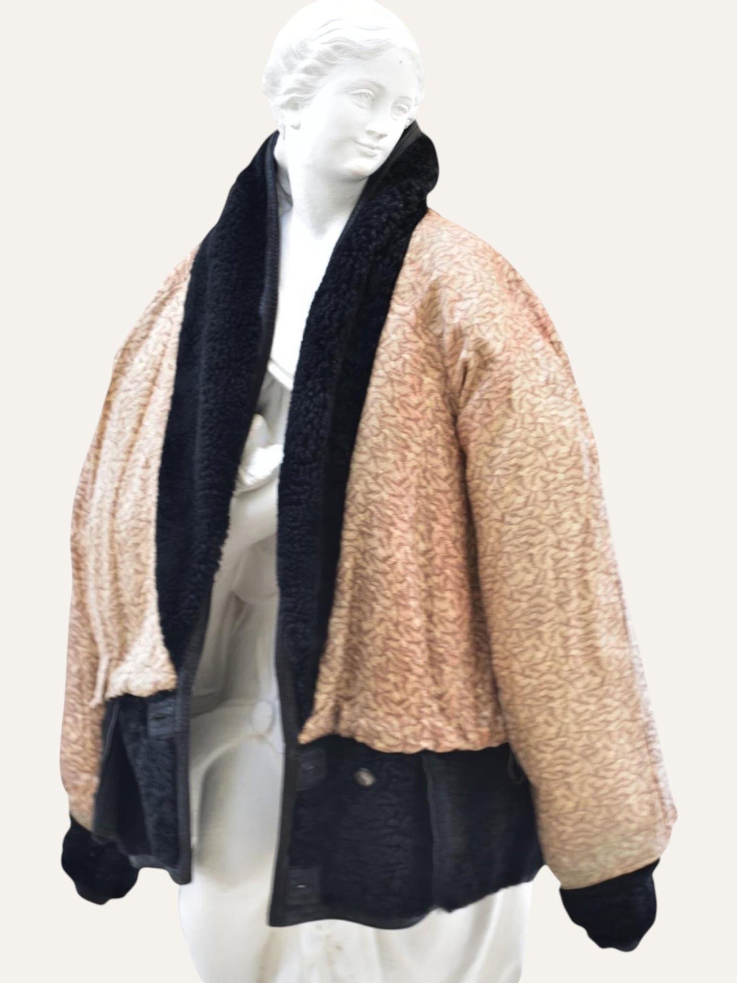 Shearling & Leather Blocked Jacket