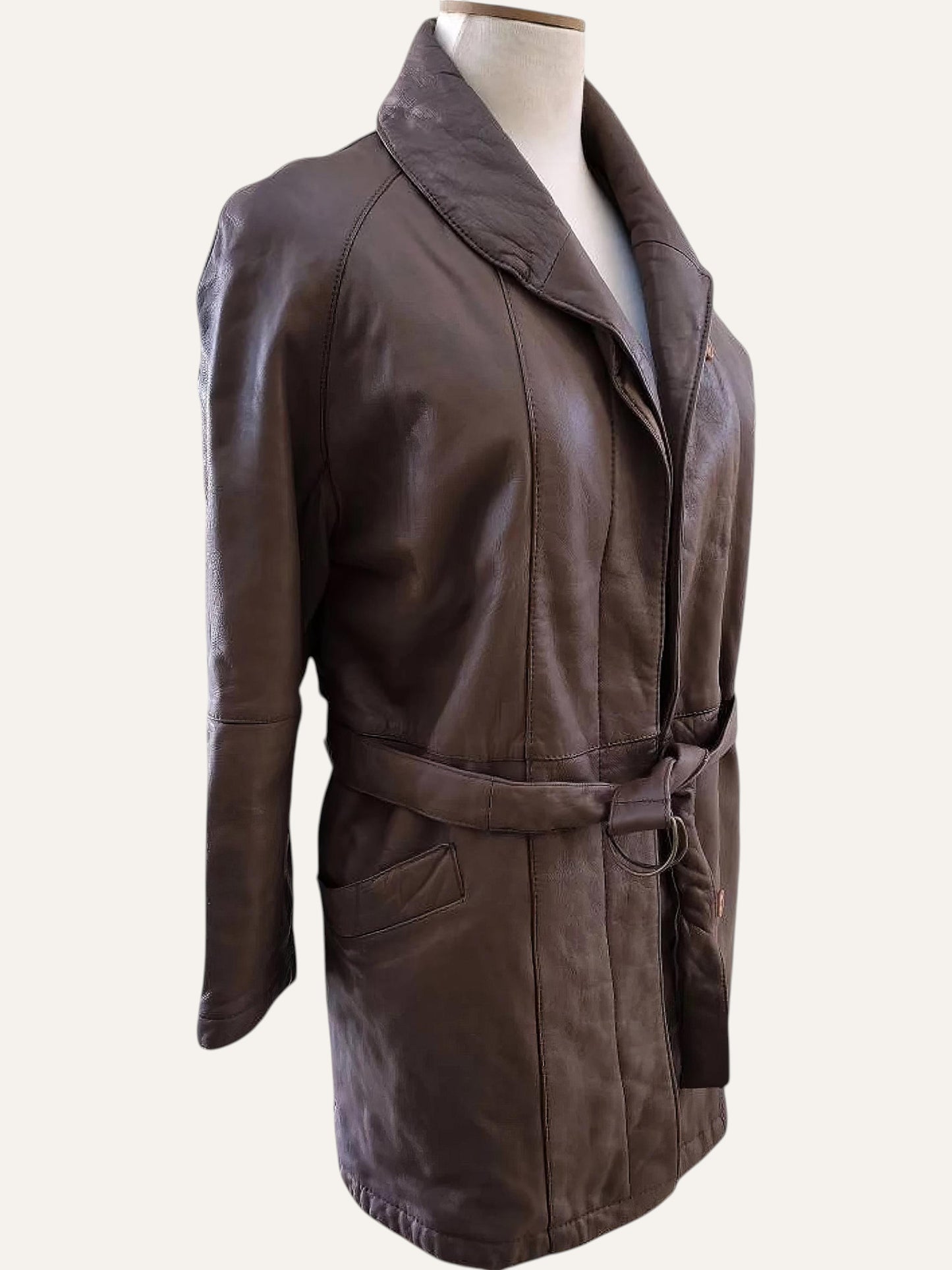 Y2K Wrap Leather Coat