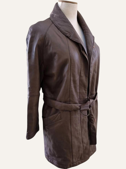 Y2K Wrap Leather Coat