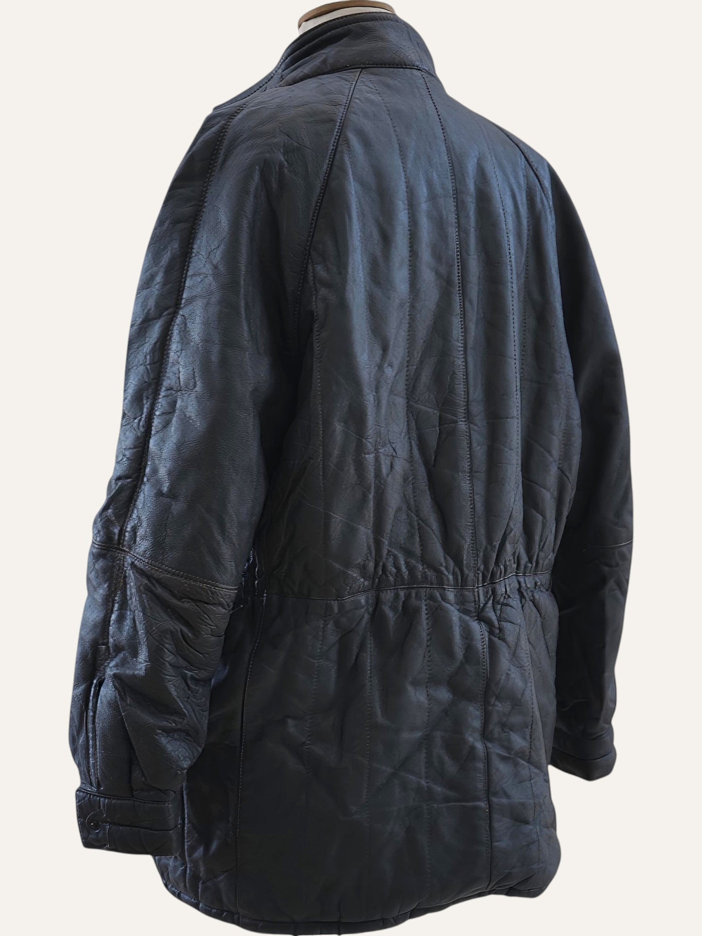 Vera Pelle Distressed Leather Quilted Blouson