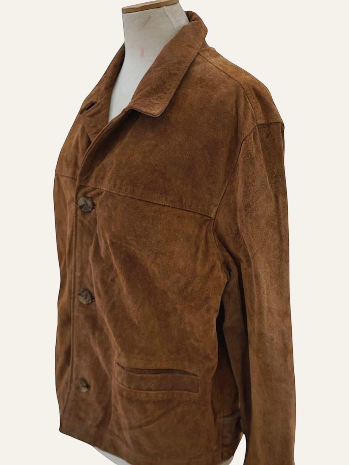 Action Genuine Suede Chore Jacket in Cognac