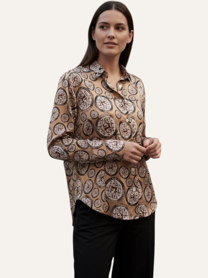 Pure Silk Medallion Print Shirt