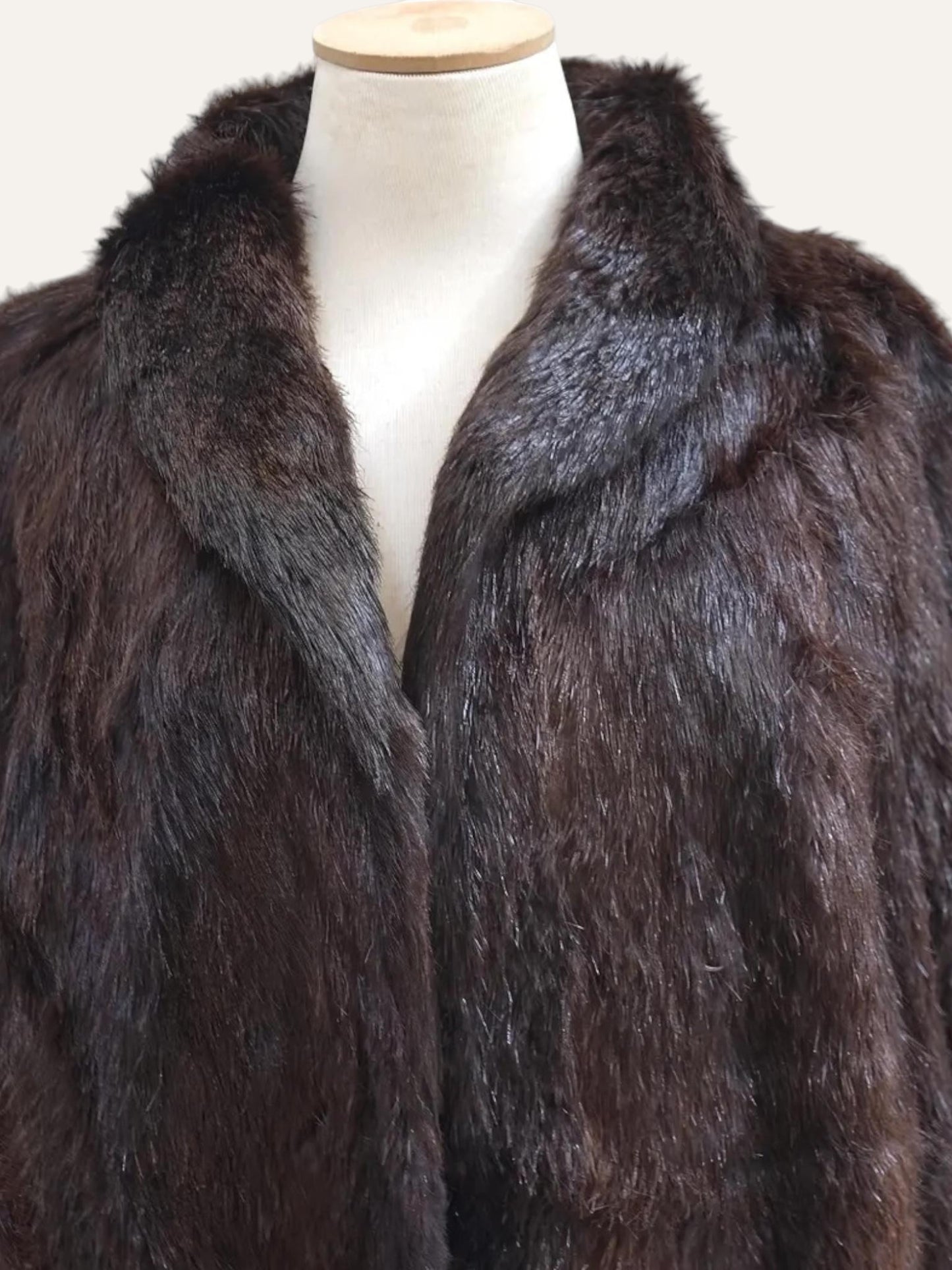 Dark Mahogany Fur Maxi Coat