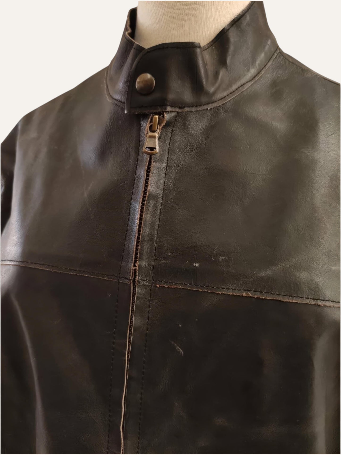 Raw Leather Biker Jacket