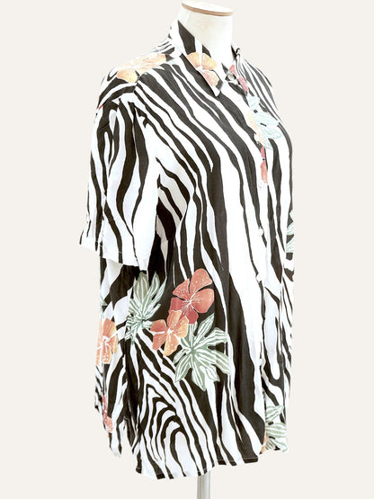 Zebra & Floral Print Shirt