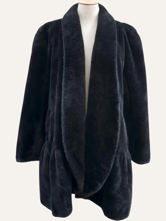 Black Faux Fur Coat