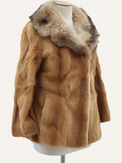 Fox Fur Wide Collar Coat