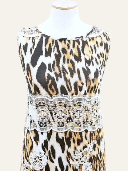 Leopard Print Maxi Dress with Open Back in Pink