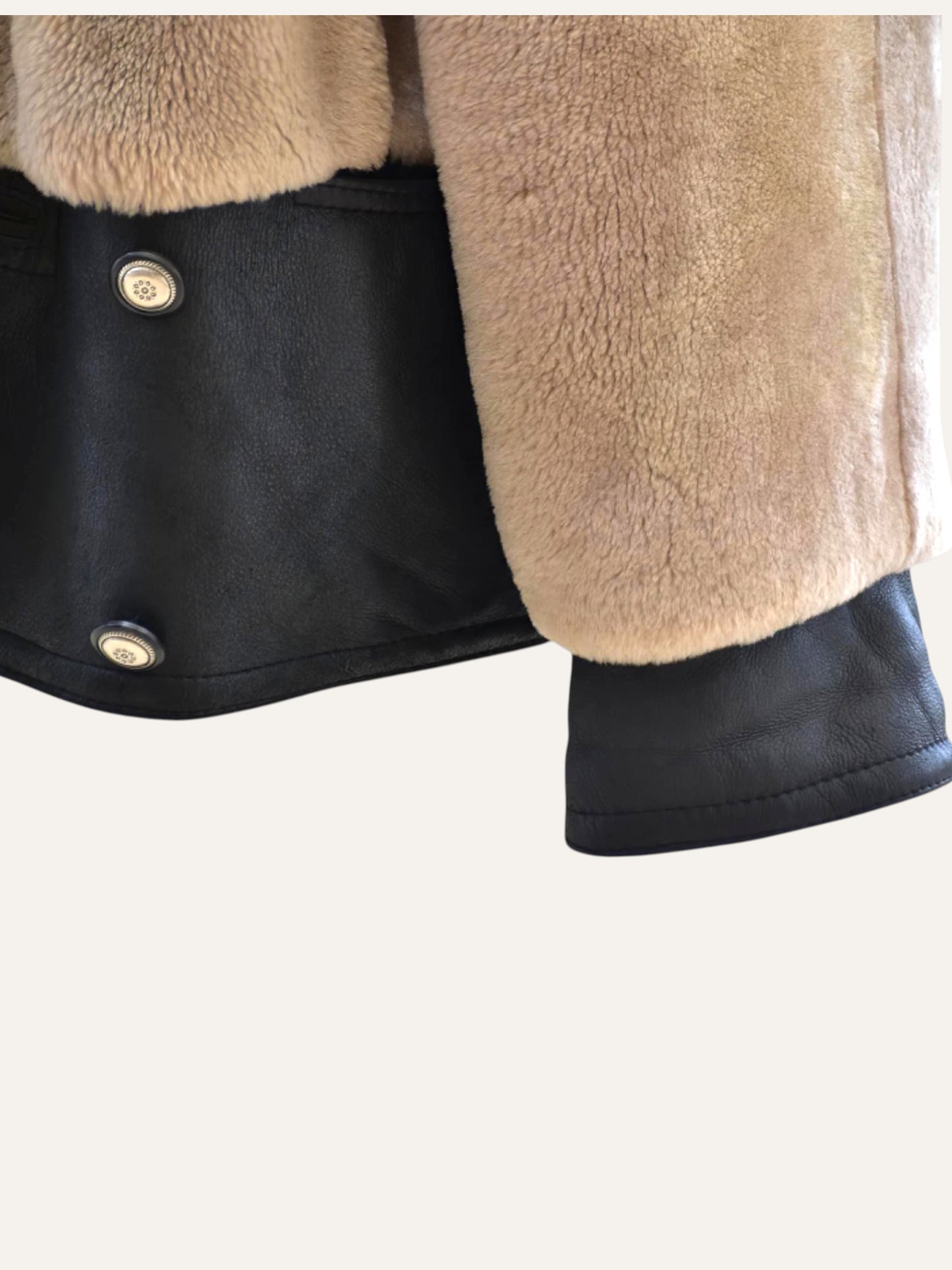 Shearling & Leather Blocked Jacket