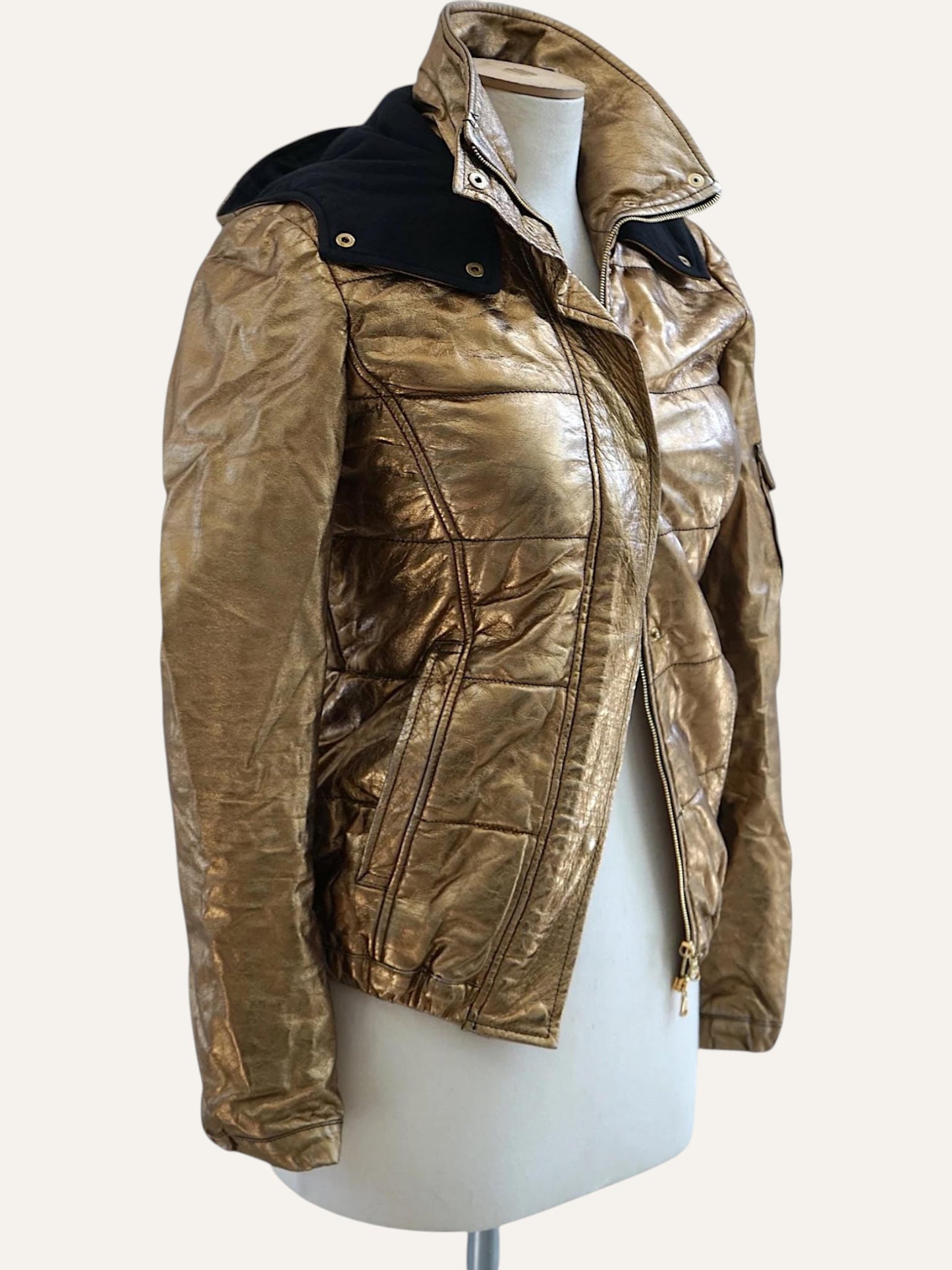 Giorgio Brato Gold Leather Bomber