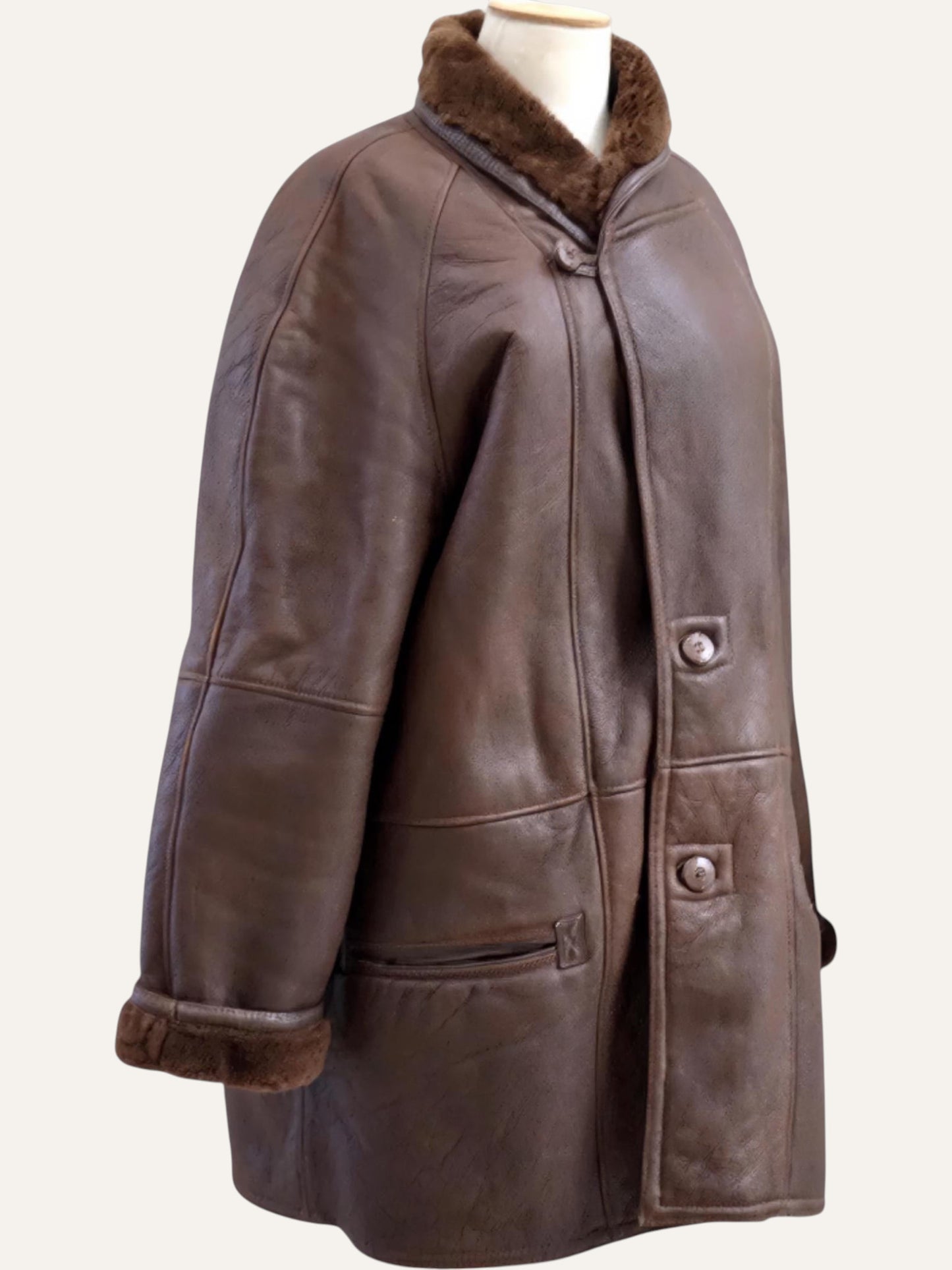 A & B Men's Shearling Coat