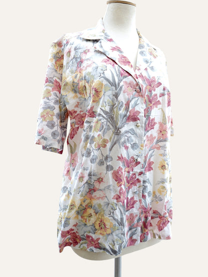 Italian Cotton Floral Blouse