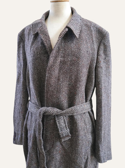 Jvlivs Wool Herringbone Wrap Coat