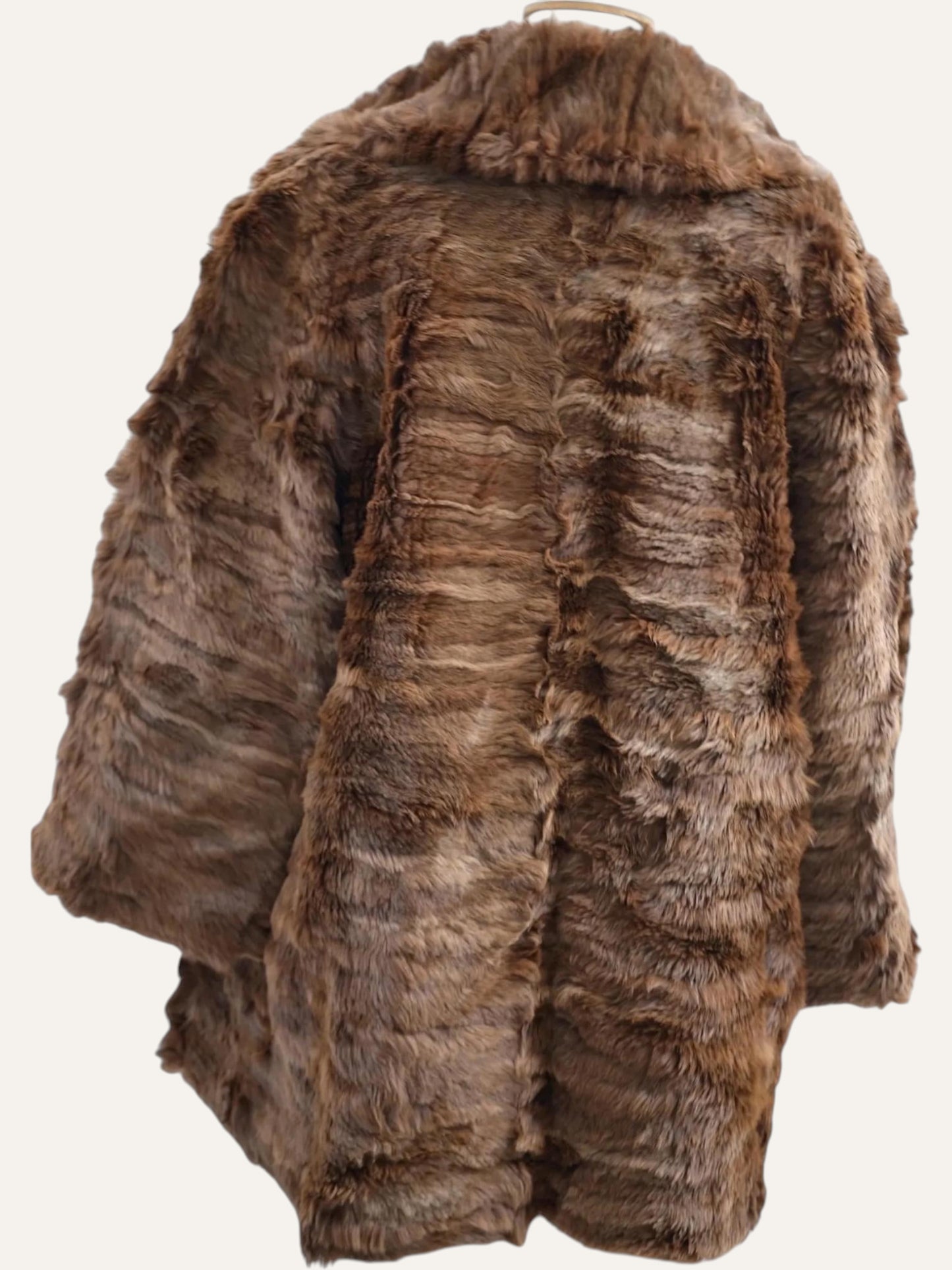 Vintage Wild Brown Fur Coat in Chestnut