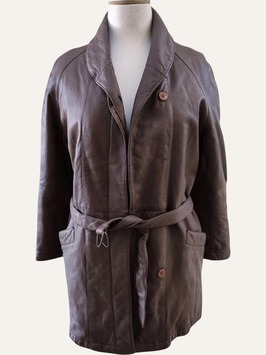 Y2K Wrap Leather Coat
