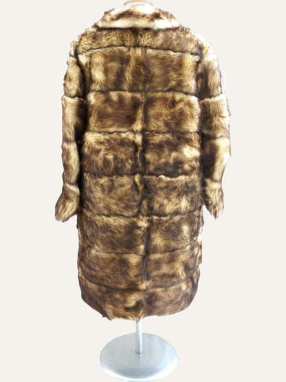 Artisan Patchwork Fur Placket Coat