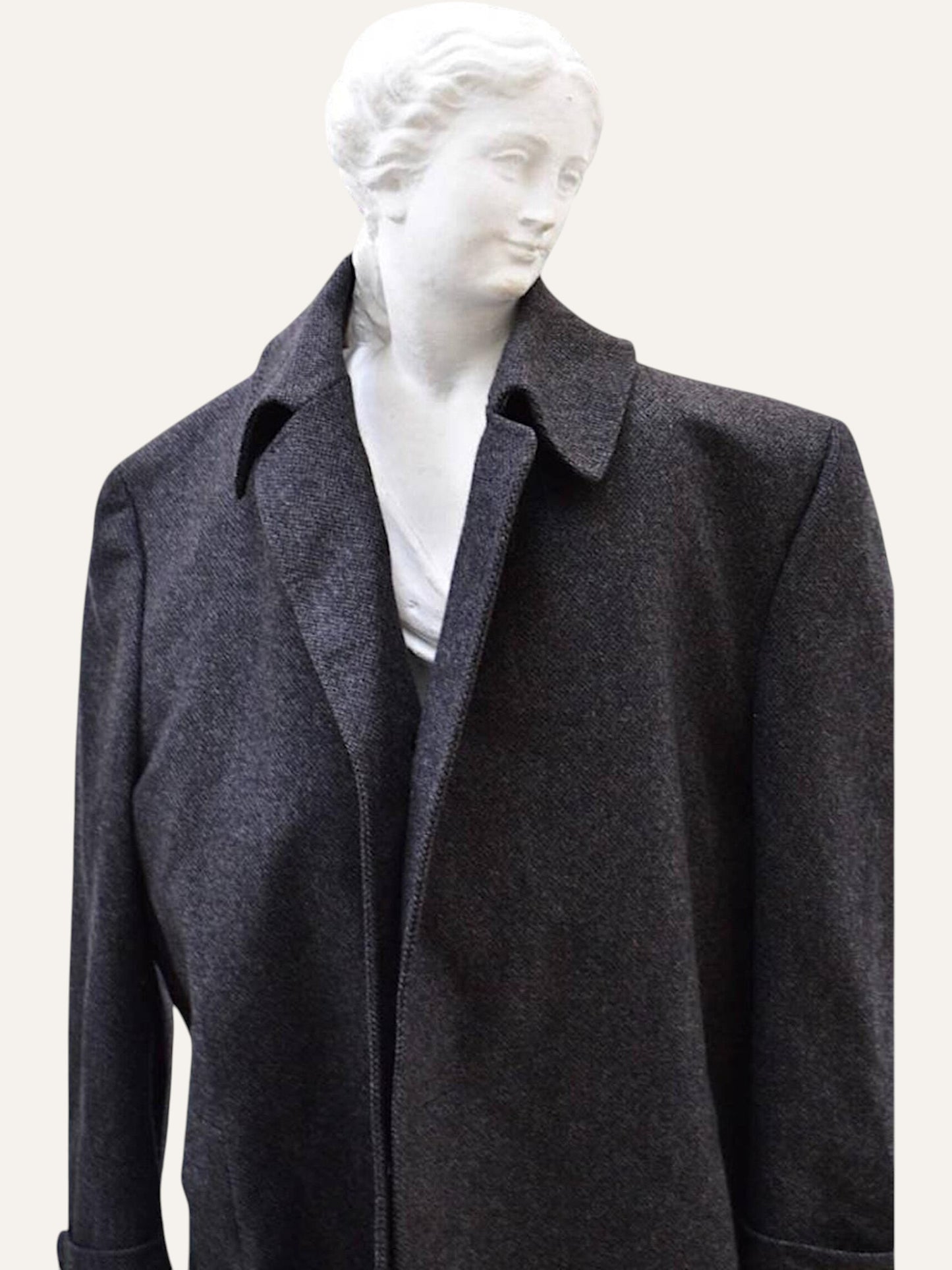 Lanvin Paris Wool Herringbone Coat