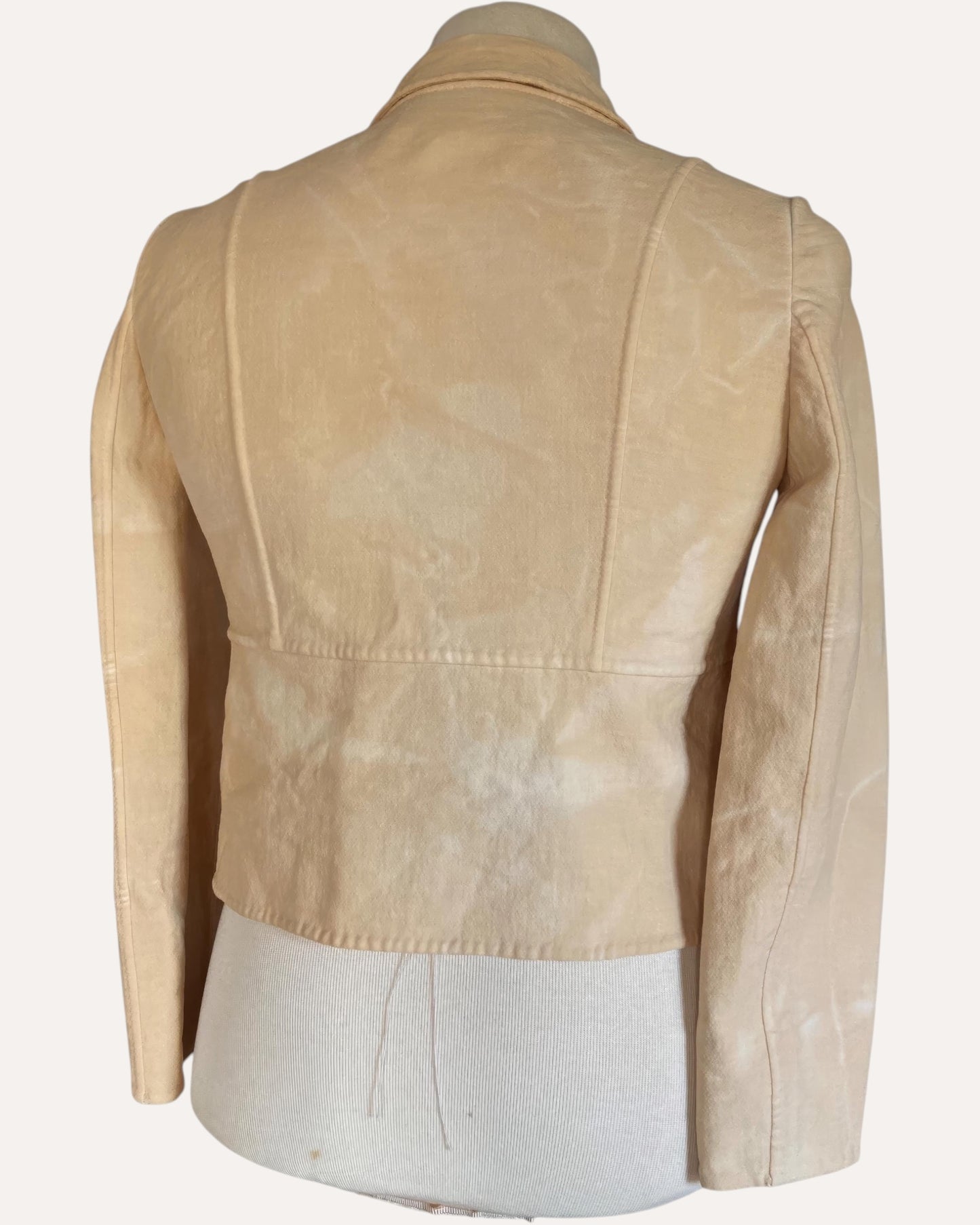 Valentino Gold V-Bar Collar Wool Cropped Jacket