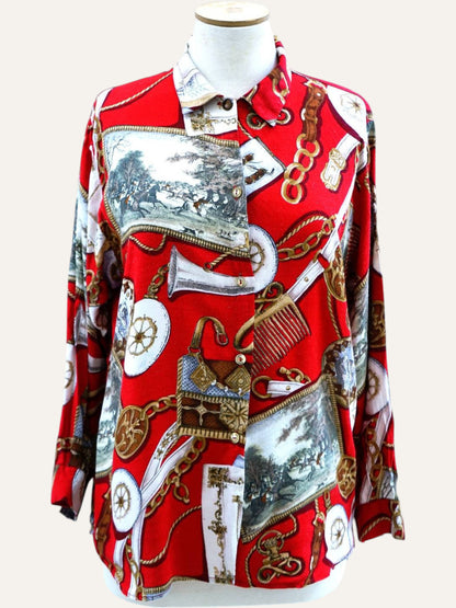90s Novelty Baroque Blouse