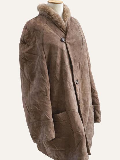 Fibok Italian Shearling Cocoon Coat