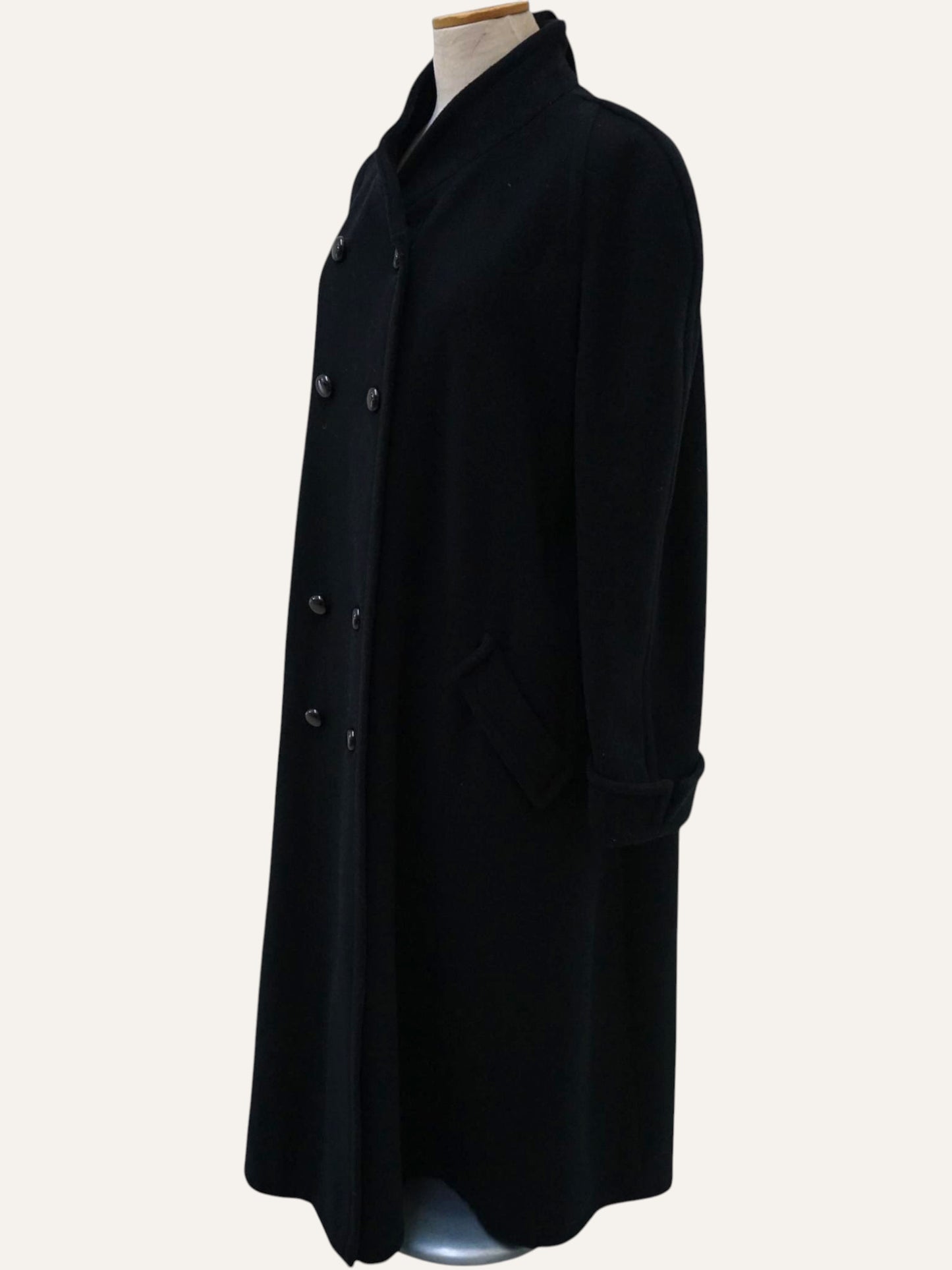 Austrian Wool Double-Breasted Cocoon Maxi Coat