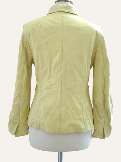 Saffron Leather Biker Jacket