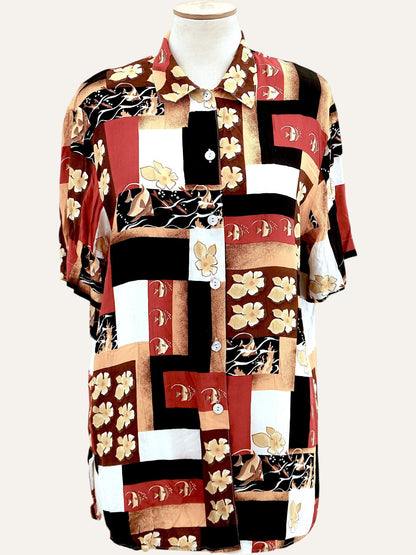 Abstract Short Sleeve Summer Shirt