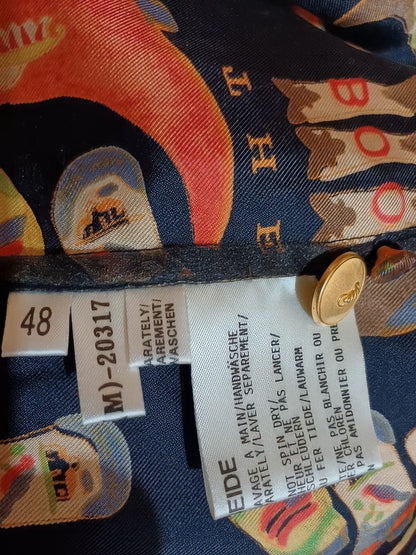 Otto Kern Pure Silk Cowboy Boot Print Shirt