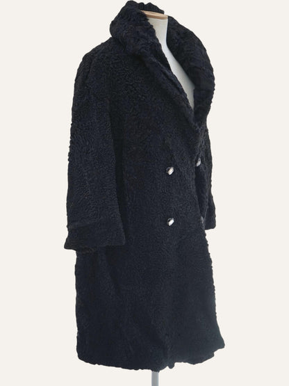 Double Breasted Swakara Karakul Fur Coat