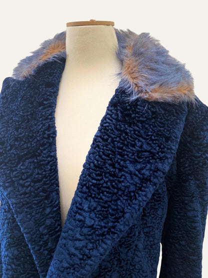 Tailor-Made Blue Electric Swakara Fur Coat