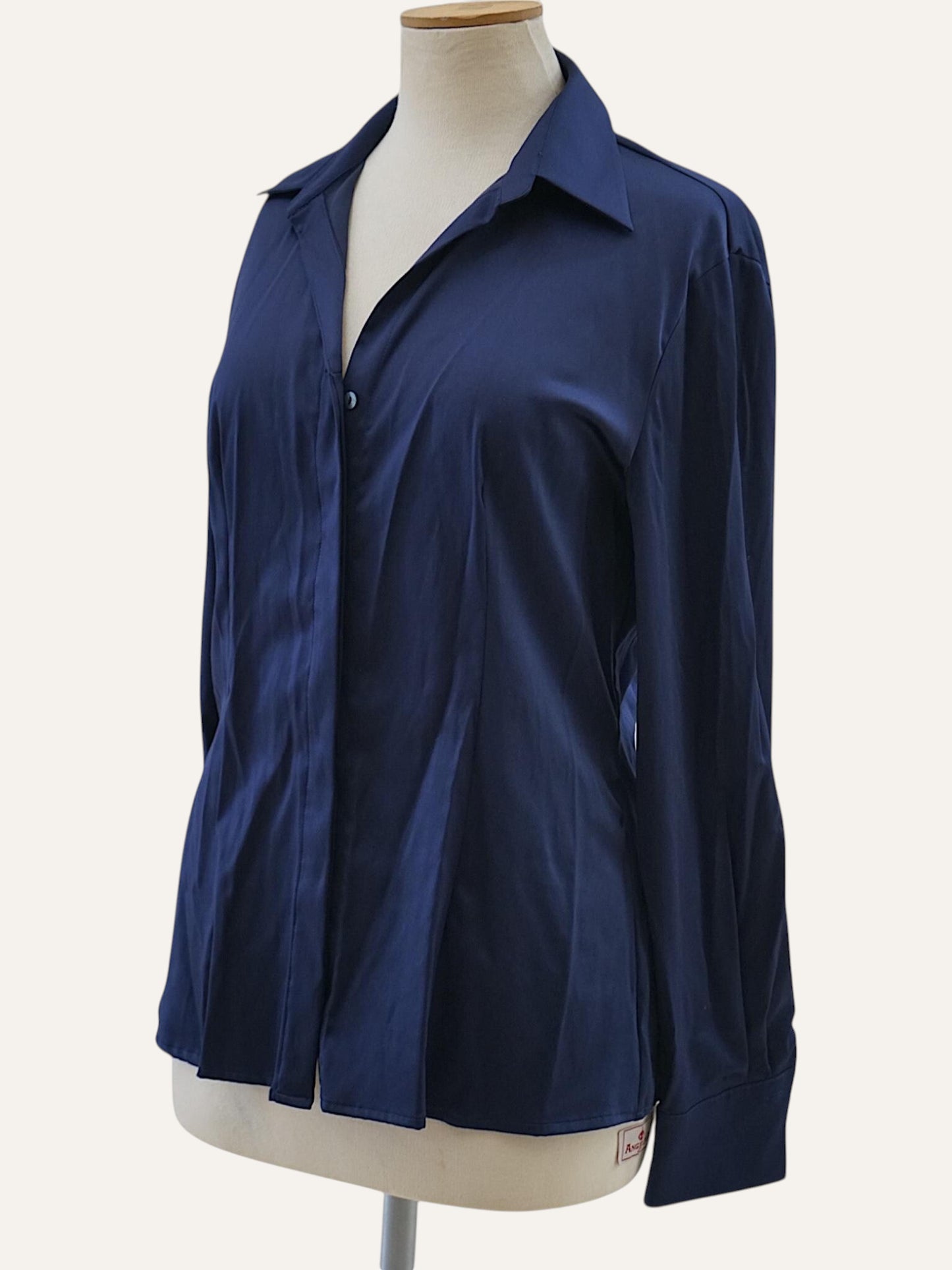 Marella La Camiceria Satin Shirt in Navy