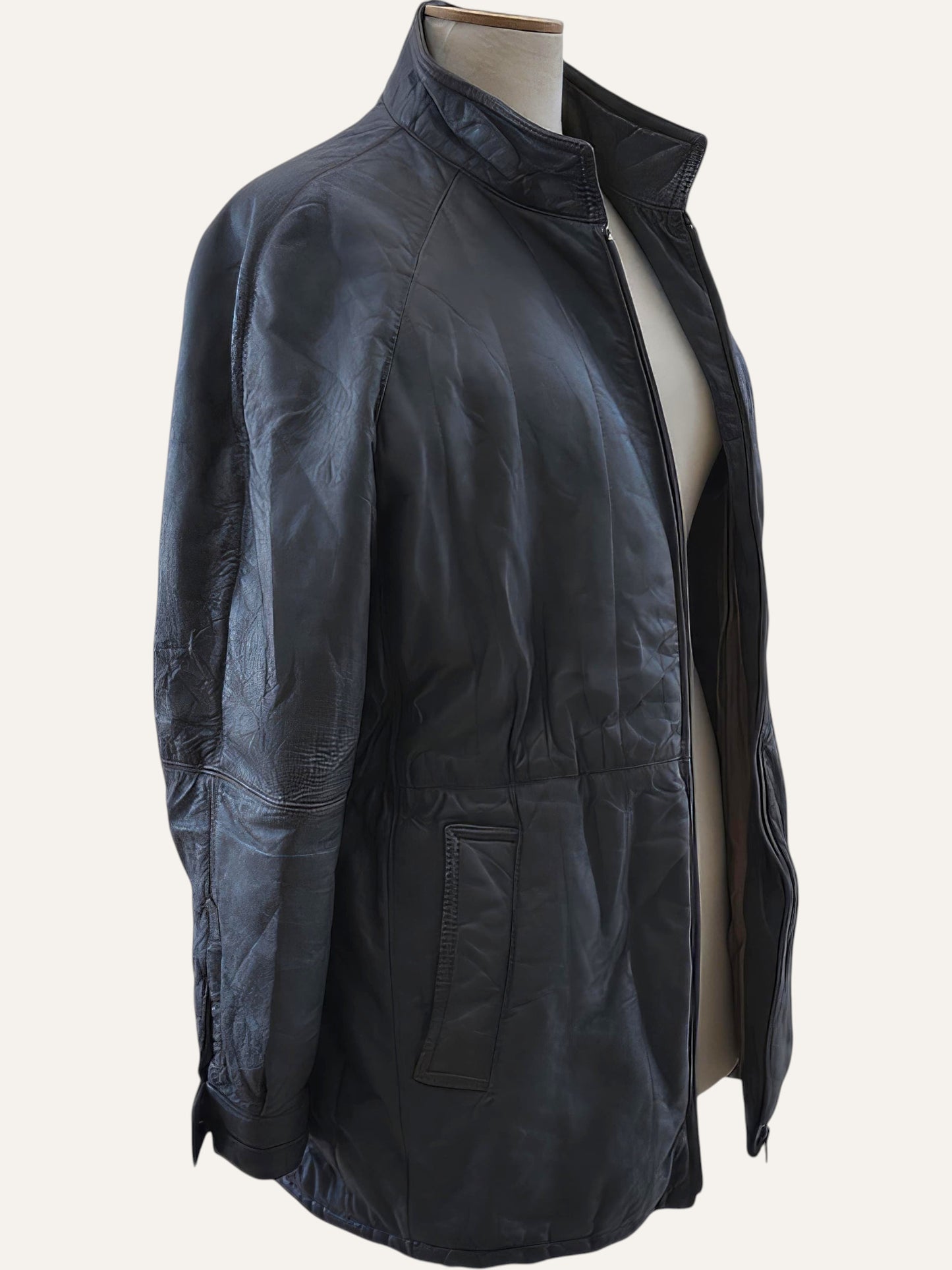 Vera Pelle Distressed Leather Quilted Blouson