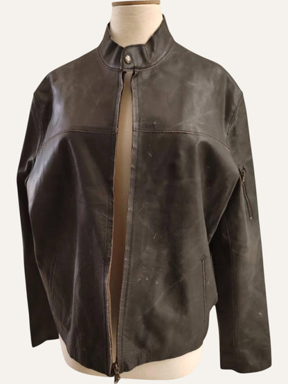 Raw Leather Biker Jacket