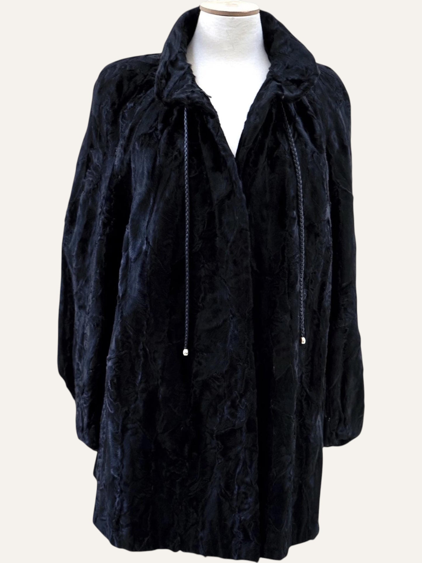 Artisan Crushed Fur Swing Coat