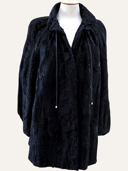 Artisan Crushed Fur Swing Coat