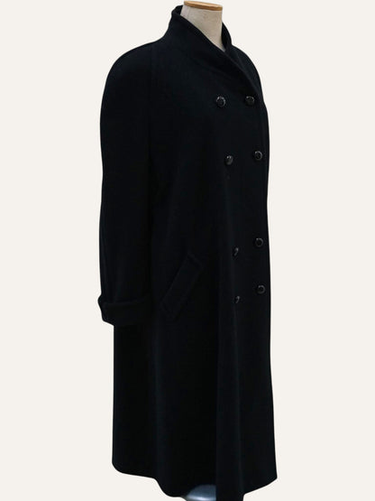 Austrian Wool Double-Breasted Cocoon Maxi Coat