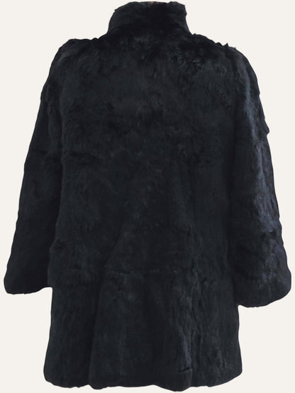 Mid-Length Noir Fur Coat