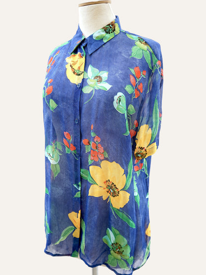 Cobalt Floral Summer Shirt