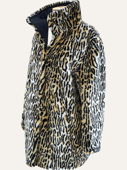 Reversible Leopard Faux Fur & Quilted Coat