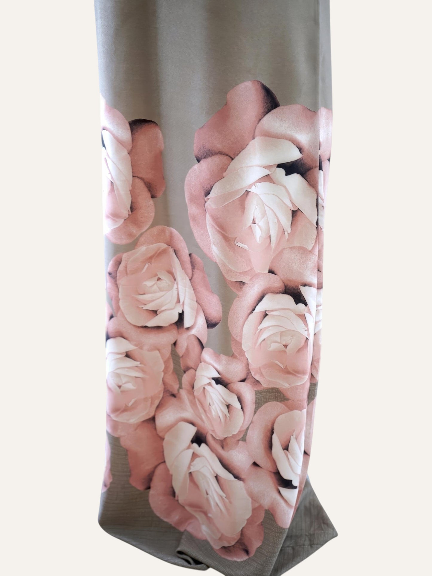 Pure Silk Rose Print Maxi Gown