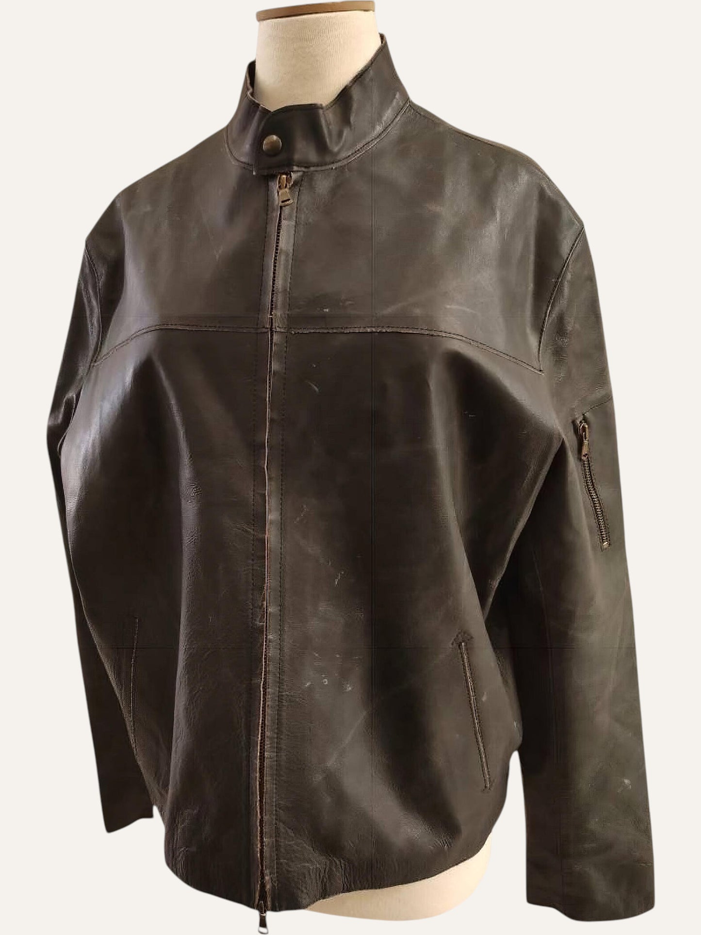 Raw Leather Biker Jacket
