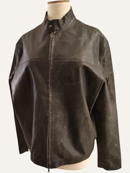 Raw Leather Biker Jacket