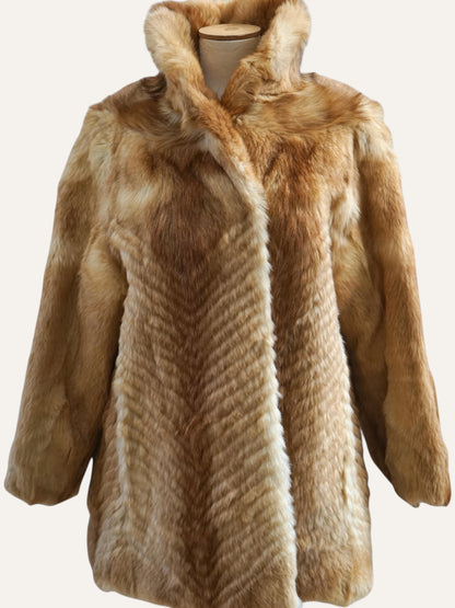 Gaewolf Exclusive Chevron-Cut Fox Fur Coat