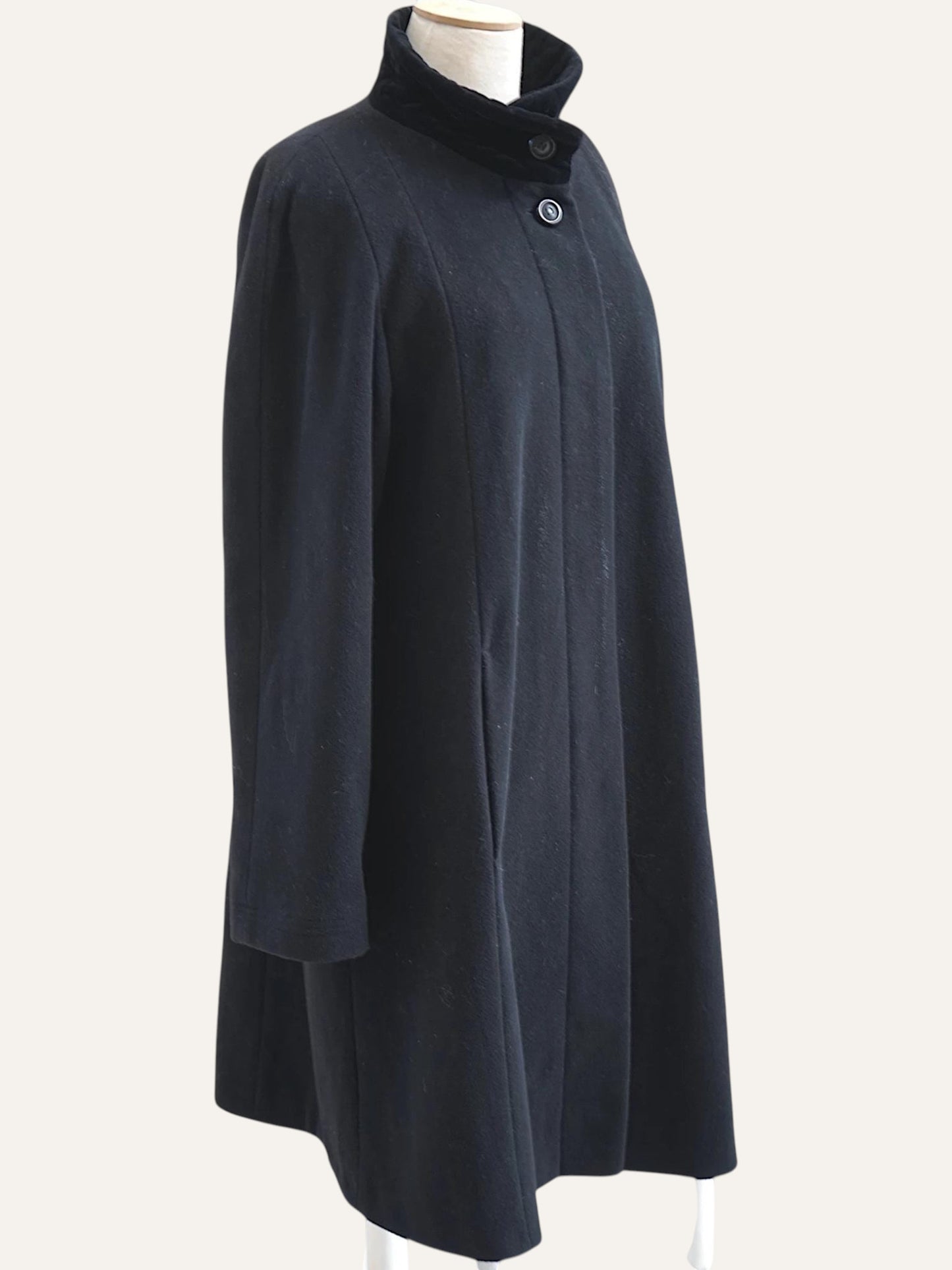 Vintage Charcoal Cashmere & Wool Coat