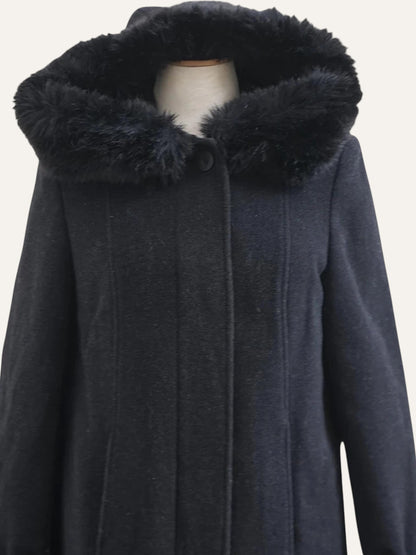 Cashmere Wool Coat Hood & Cuff Trim