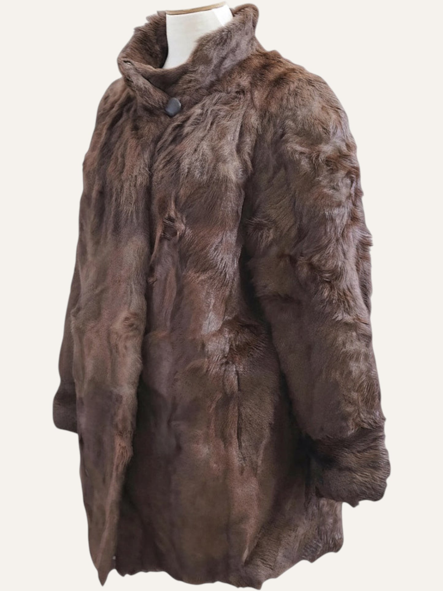 Natural Fur High Neck Coat