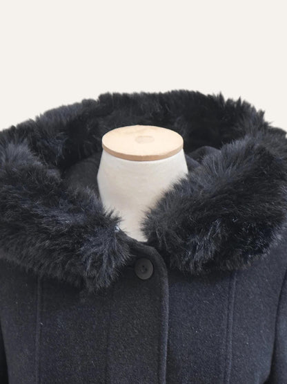 Cashmere Wool Coat Hood & Cuff Trim