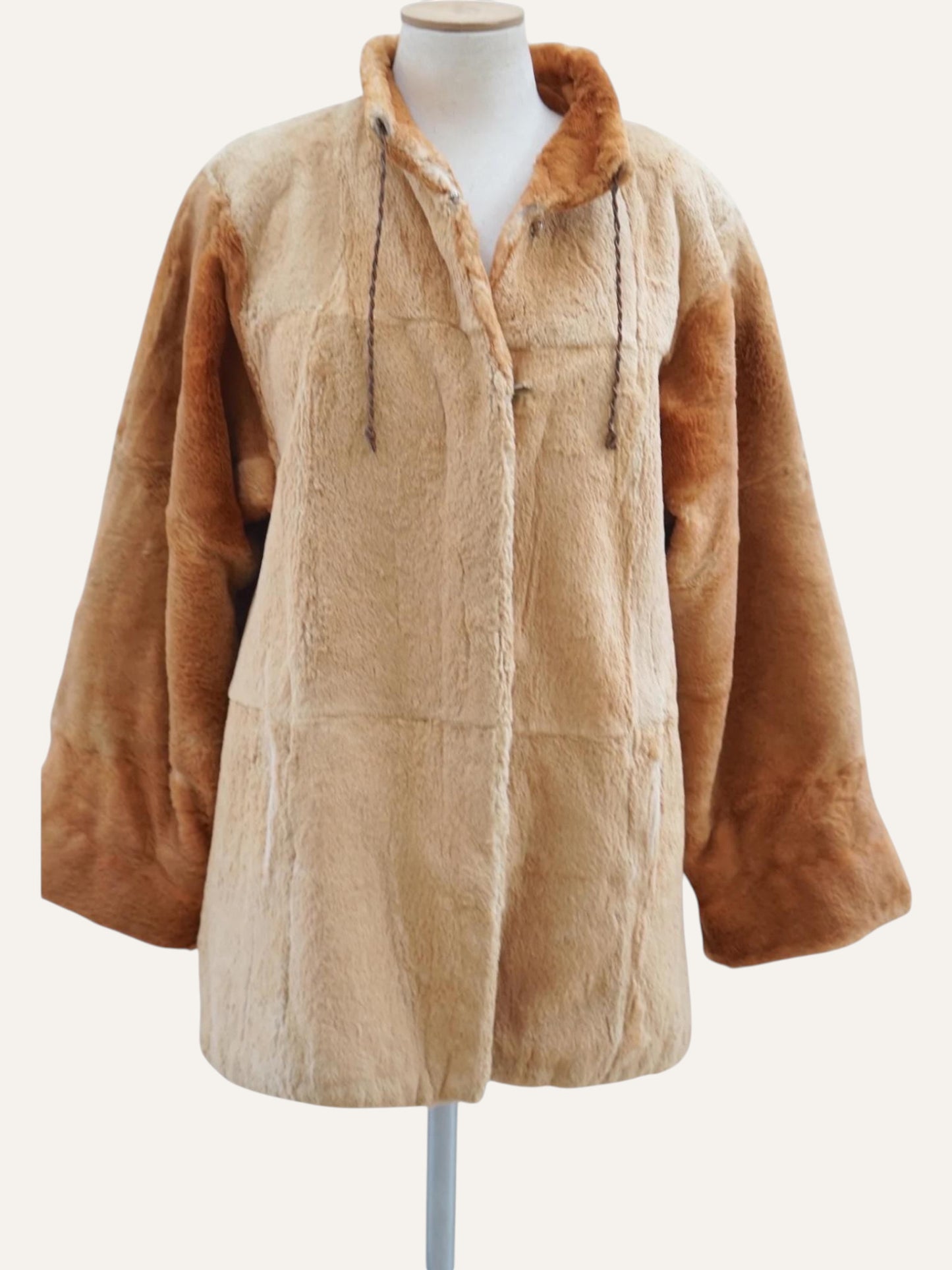 Genuine Dual-Color Fur Coat